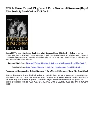 Download In #PDF Twisted Kingdom: A Dark New Adult Romance (Royal Elite Book 3)