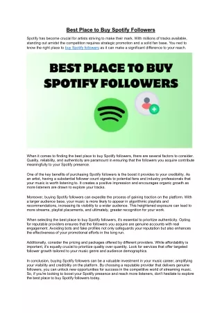 Best Place to Buy Spotify Followers