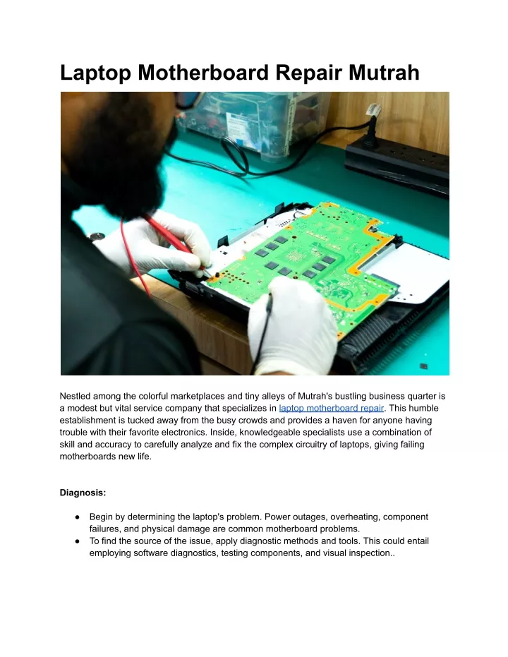 laptop motherboard repair mutrah