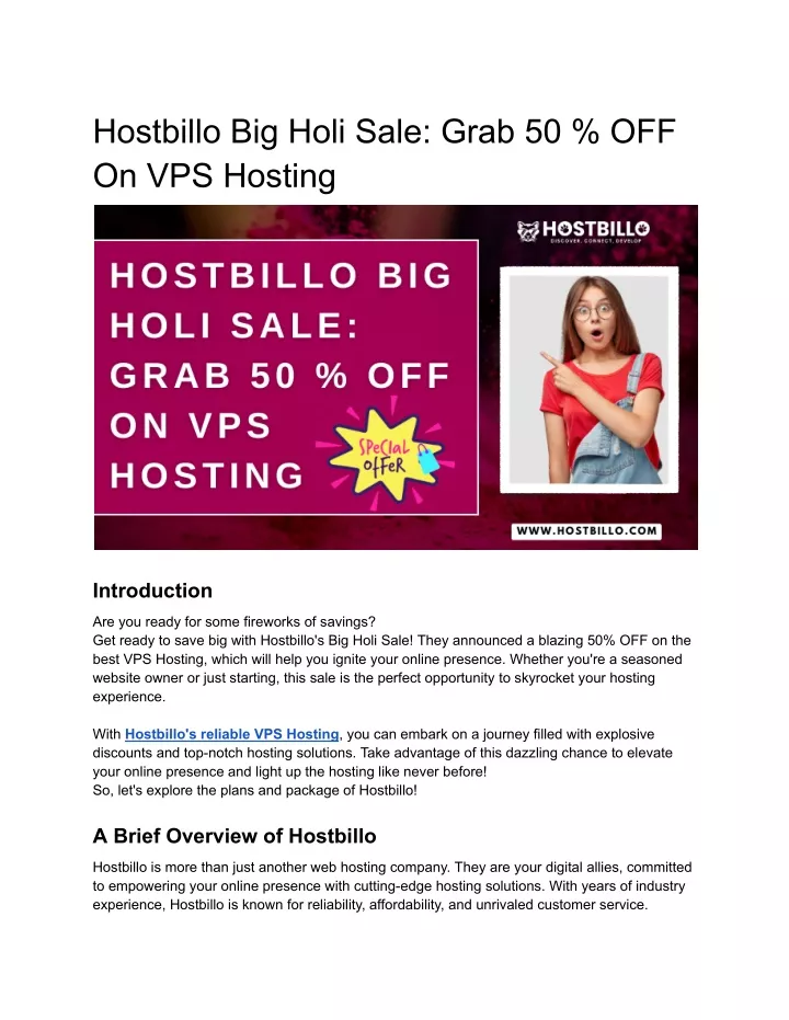 hostbillo big holi sale grab 50 off on vps hosting