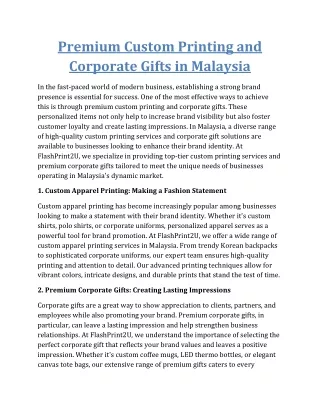 corporate uniform supplier malaysia