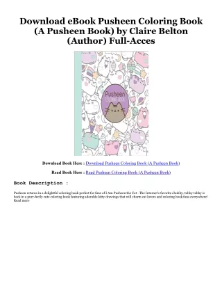 PDF - KINDLE - EPUB - MOBI Pusheen Coloring Book (A Pusheen Book) [DOWNLOAD PDF]