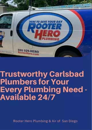 Trustworthy Carlsbad Plumbers for Your Every Plumbing Need - Available 247