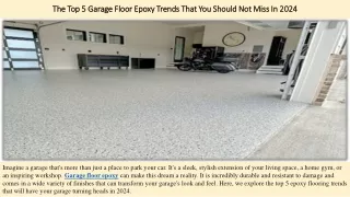 The Top 5 Garage Floor Epoxy Trends That You Should Not Miss In 2024