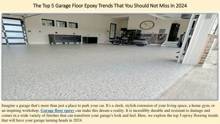 the top 5 garage floor epoxy trends that you should not miss in 2024