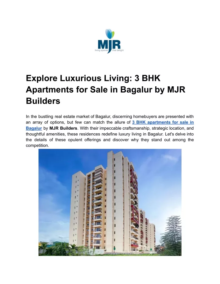 explore luxurious living 3 bhk apartments