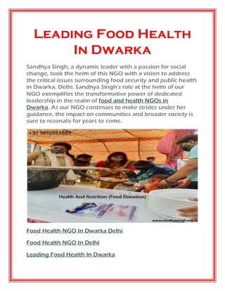 leading food health in dwarka