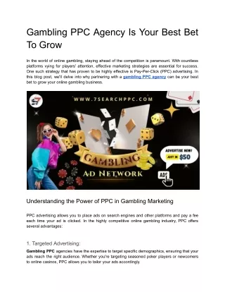 Gambling PPC Agency | Gambling Ad Networks