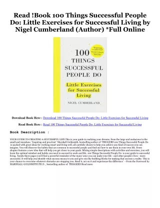 ^READ PDF EBOOK# 100 Things Successful People Do: Little Exercises for Successfu