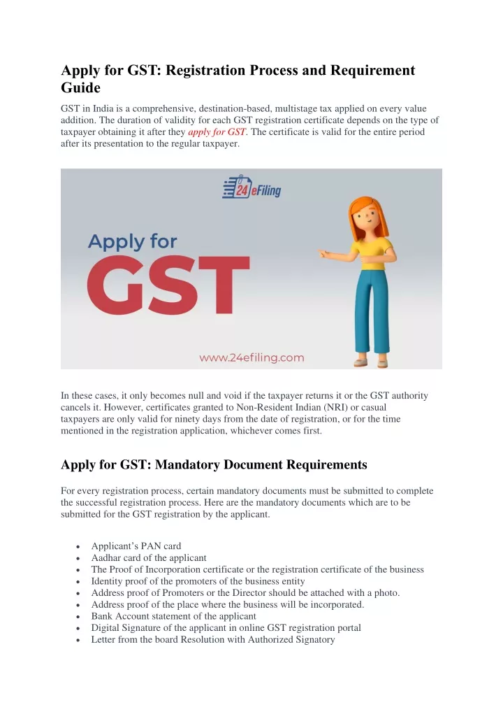 apply for gst registration process