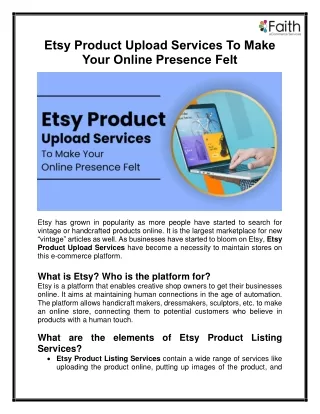 Etsy Product Upload Services To Make Your Online Presence Felt