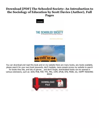 (B.O.O.K.$ The Schooled Society: An Introduction to the Sociology of Education P