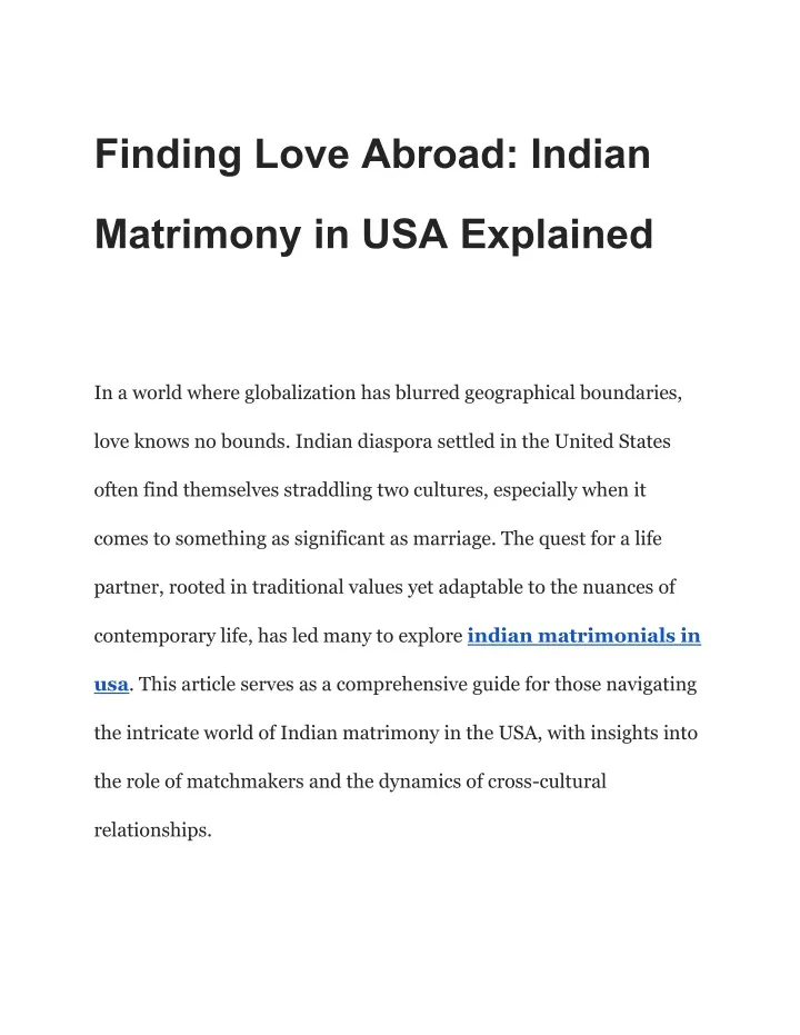 finding love abroad indian