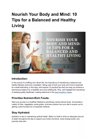 Nourish Your Body and Mind_ 10 Tips for a Balanced and Healthy Living