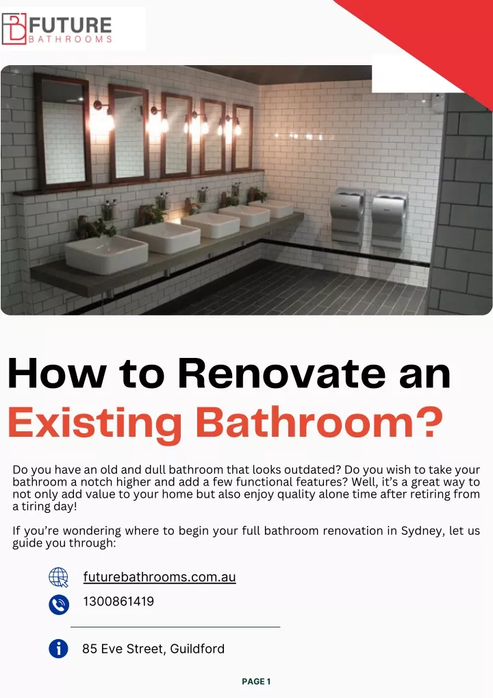how to renovate an existing bathroom