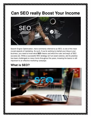 Can SEO really Boost Your Income