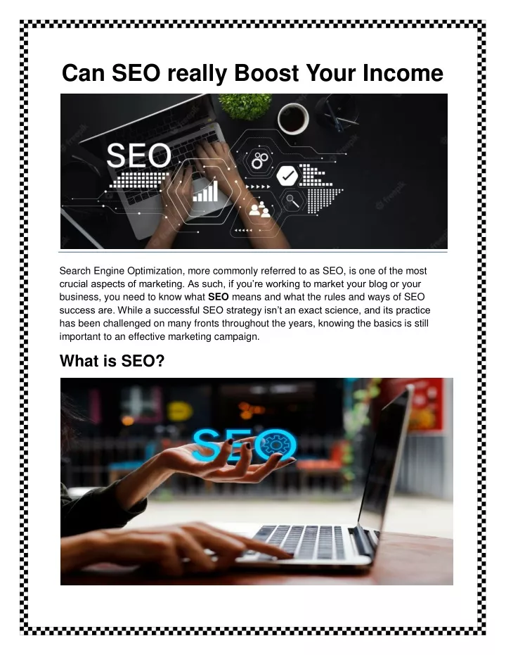 can seo really boost your income