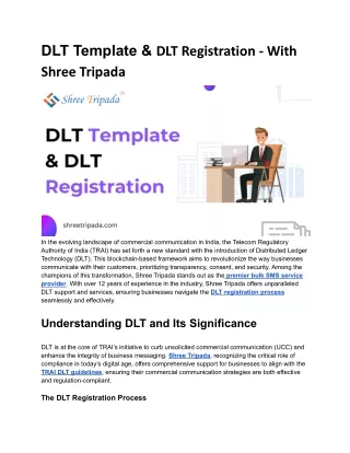 DLT Template & DLT Registration - With Shree Tripada