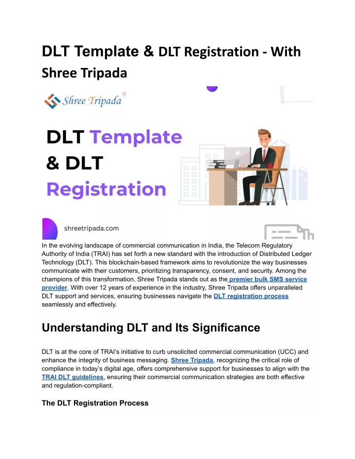 dlt template dlt registration with shree tripada