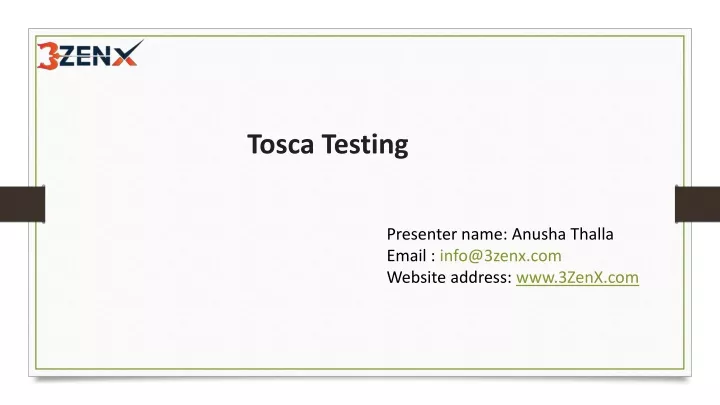 tosca testing