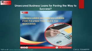 Unsecured Business Loans for Paving the Way to Success