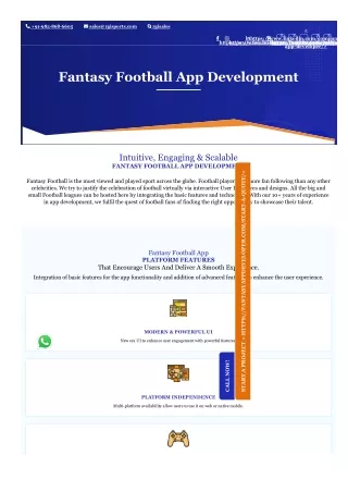 Best 5 Feature Of Fantasy Football App Development In India