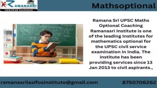 UPSC Maths Optional Courses