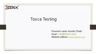 TOSCA TESTING TRAINING IN HYDERABAD