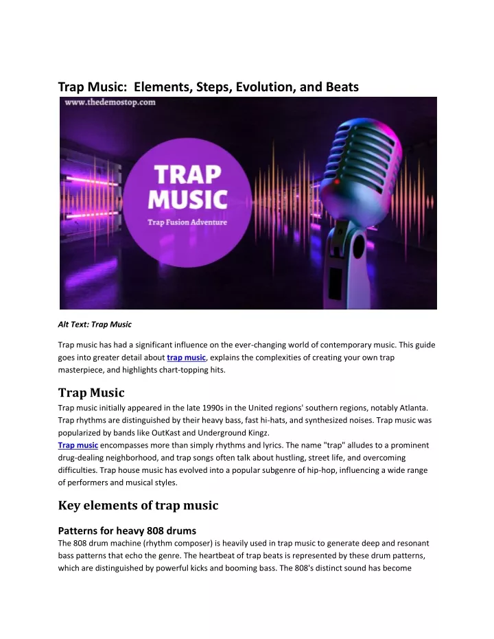 trap music elements steps evolution and beats