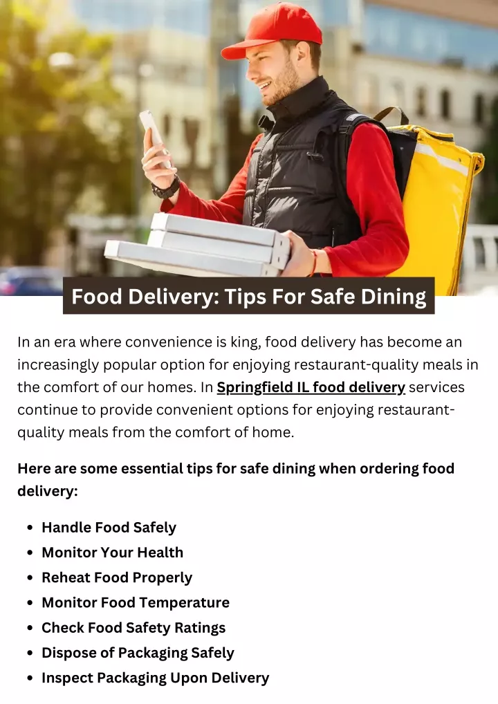 food delivery tips for safe dining