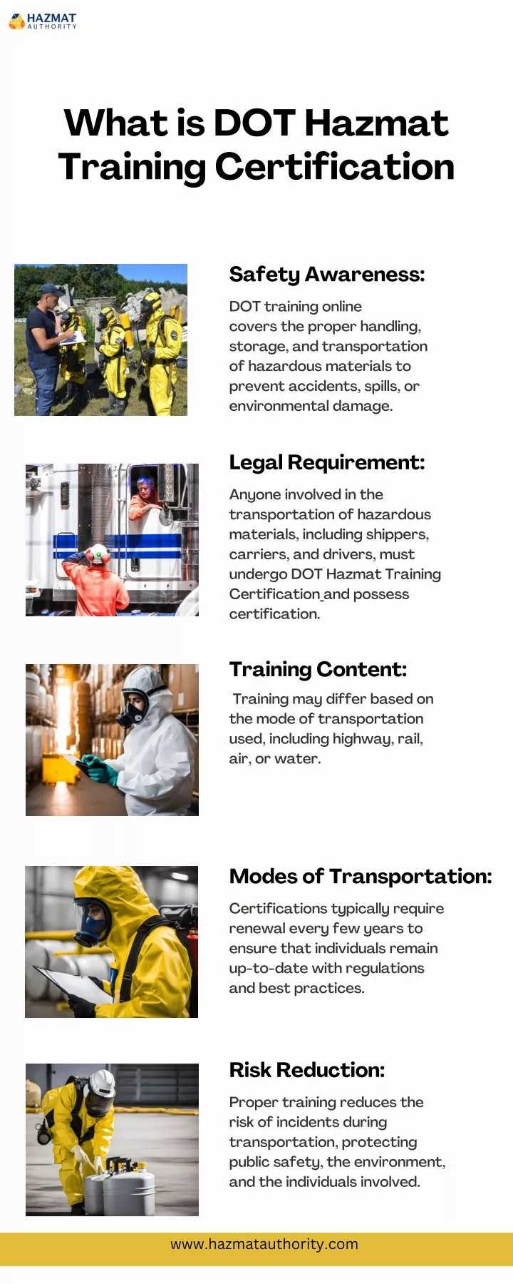 what is dot hazmat training certification