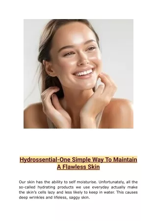 One Simple Way To Maintain A Flawless Skin