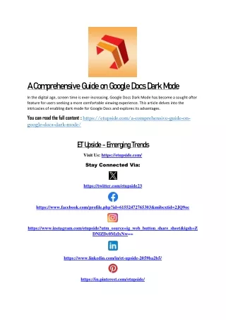 A Comprehensive Guide on Google Docs Dark Mode