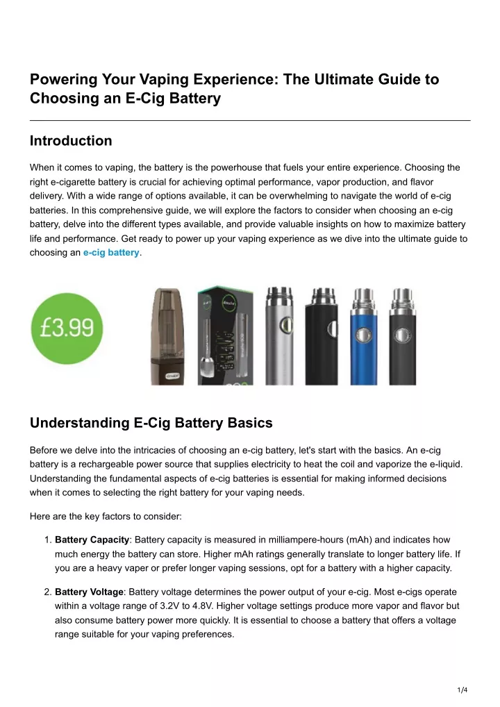 powering your vaping experience the ultimate