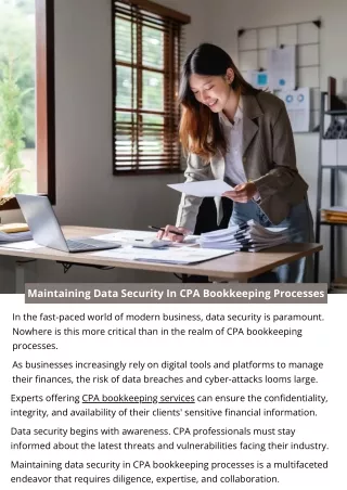 Maintaining Data Security In CPA Bookkeeping Processes
