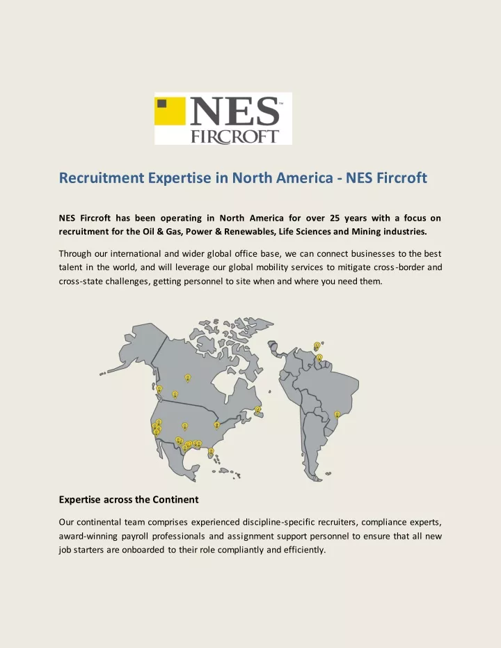 recruitment expertise in north america
