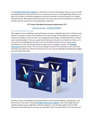 Volt Male Performance {Male Enhance} Capsules Website Alert!