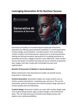 leveraging generative ai for business success