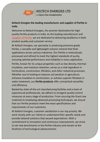 Keltech-Energies-the-leading-manufacturer-and-supplier-of-Perlite-in-India