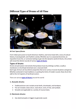 different types of drums of all time