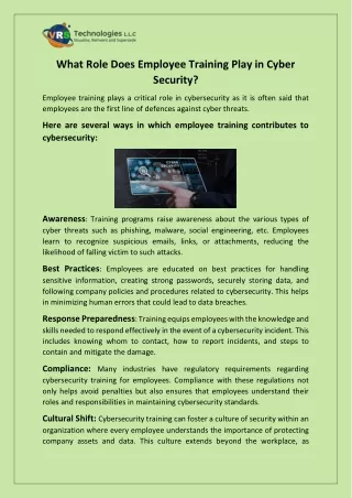What Role Does Employee Training Play in Cyber Security?