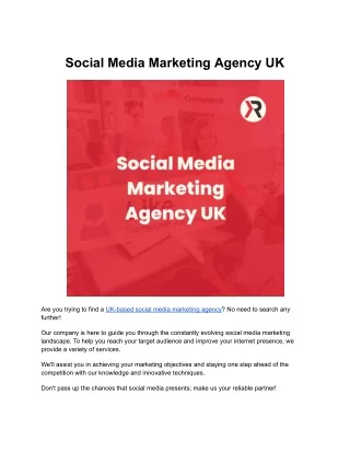 Social Media Marketing Agency UK
