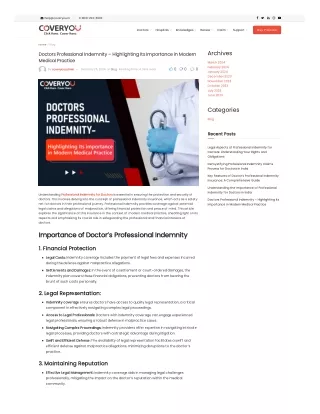 Doctors Professional Indemnity – Highlighting Its Importance in Modern Medical Practice