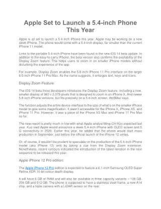 apple set to launch a 5 4 inch phone this year