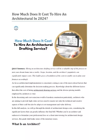 how much does it cost to hire an architectural