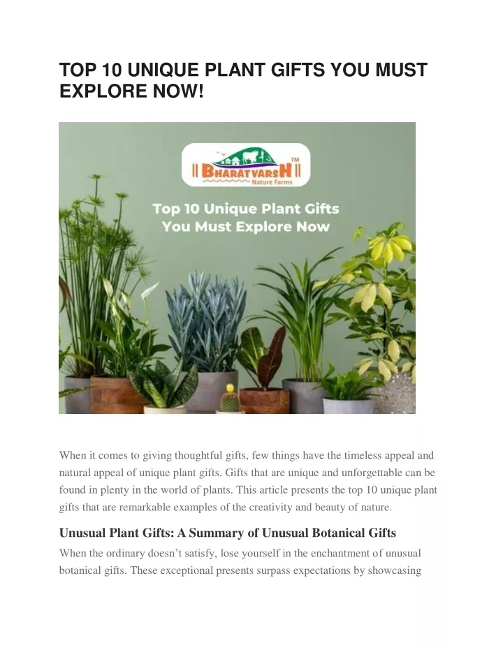 top 10 unique plant gifts you must explore now