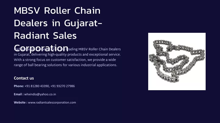 mbsv roller chain dealers in gujarat radiant