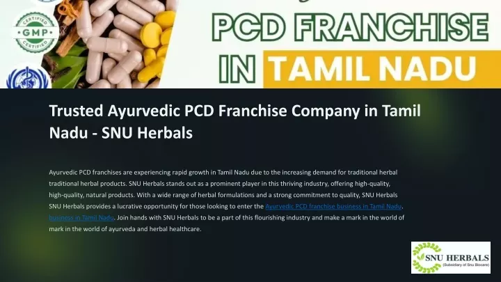 trusted ayurvedic pcd franchise company in tamil