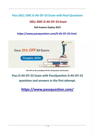 D-AV-DY-23 Dell Avamar Deploy 2023 Exam Questions