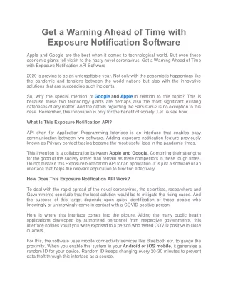 get a warning ahead of time with exposure